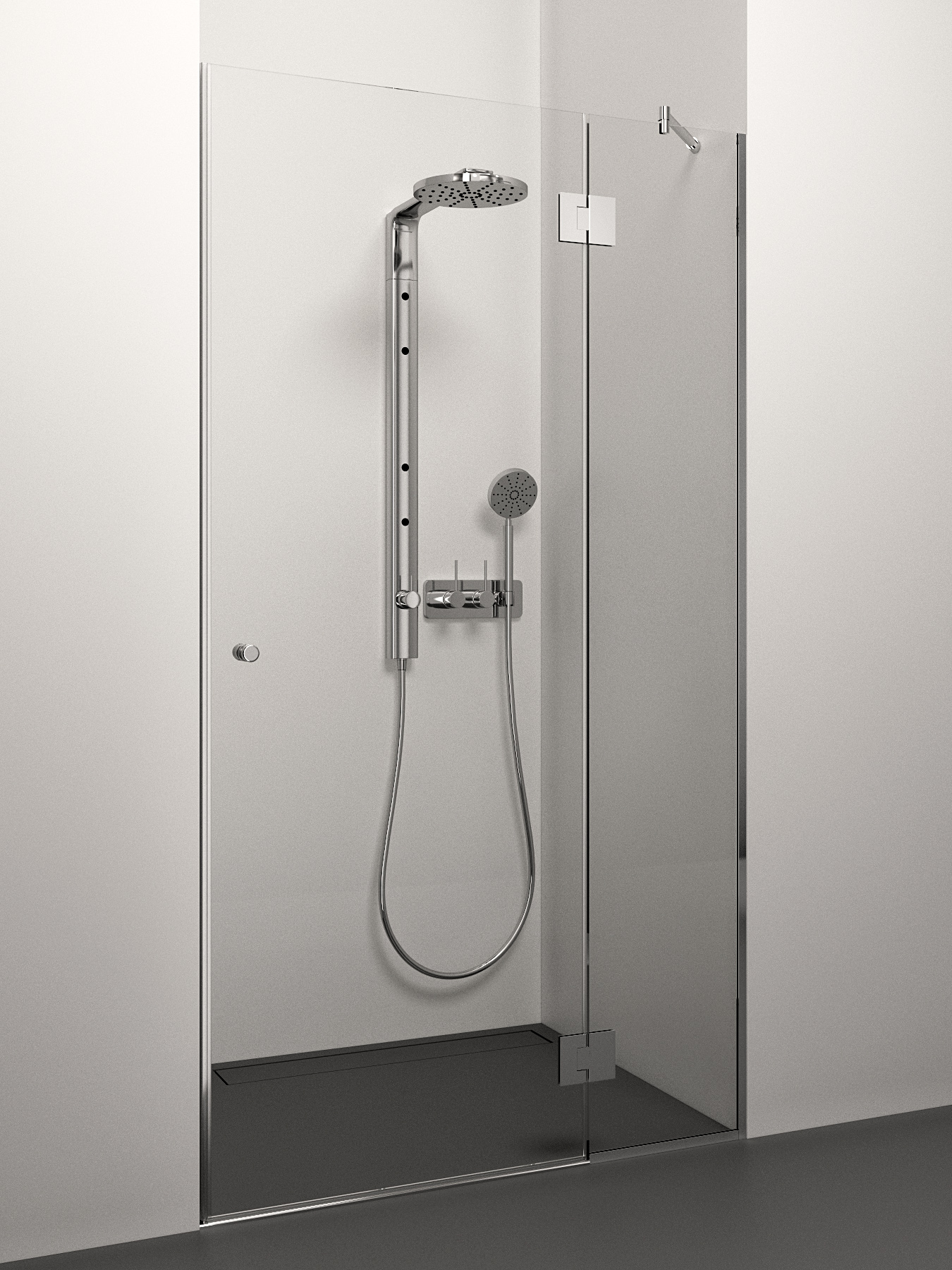 dušas durvis Prelude Plus, 1000 mm, h=2000, hroms/caurspīdīgs stikls